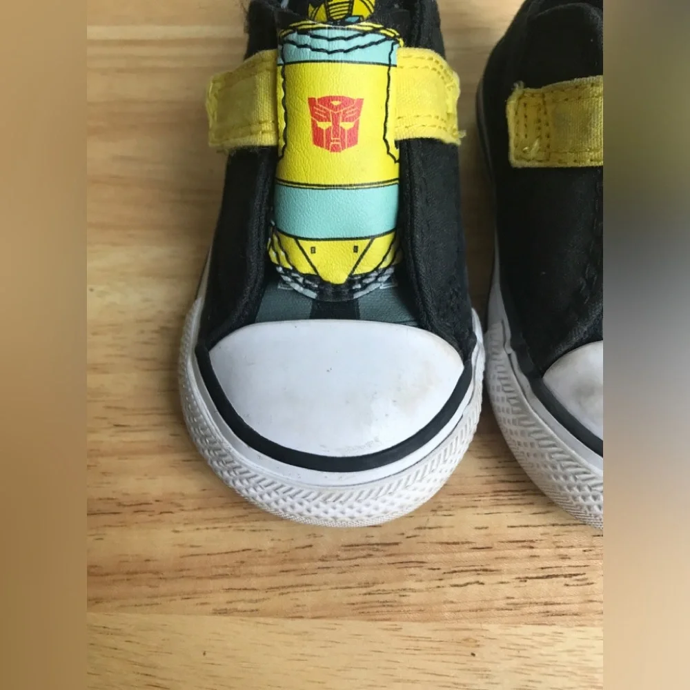 Transformers X Converse Black Yellow Velcro Sneakers Size: US Toddler 5 EUR 21